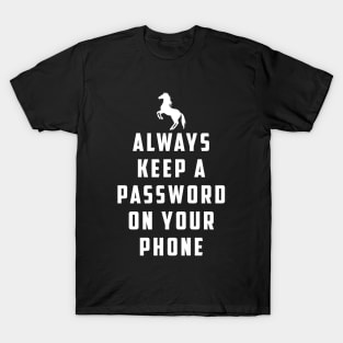 Always keep a password on your phone: Horse Video Orange Shirt T-Shirt